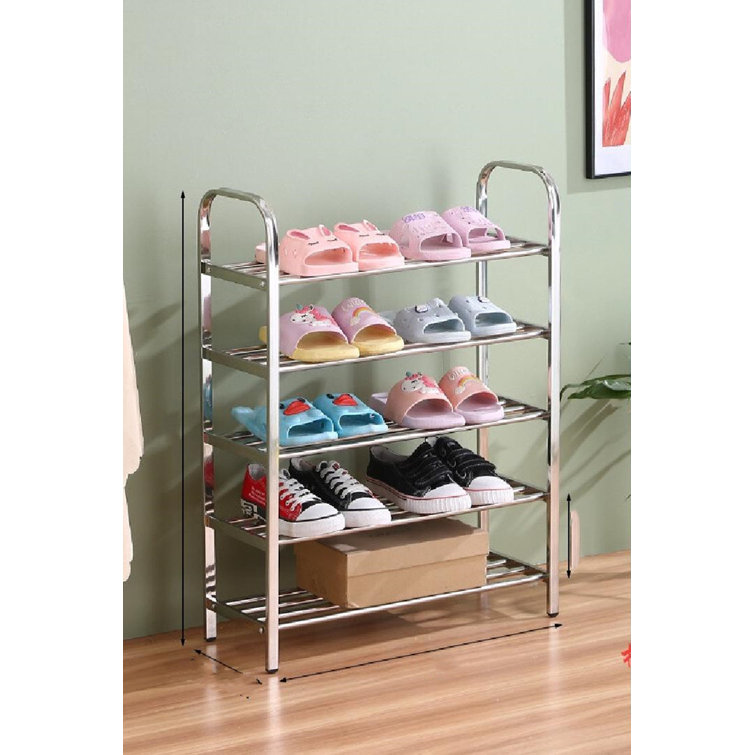 Rebrilliant 10 Pair Shoe Rack Wayfair Canada   10 Pair Shoe Rack 